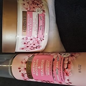 Beloved cherry blossom & Tea rose body spray and lotion brand new never used